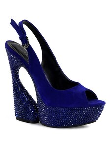 Pleaser swan-654dm modré luxusní boty na klínu