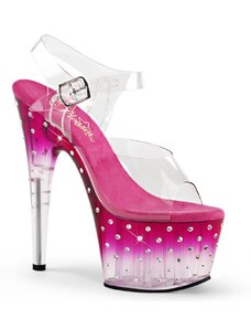 Pleaser stardust-708t růžové sexy sandály
