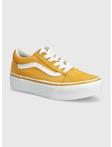 Dětské tenisky Vans UY Old Skool Platform žlutá barva