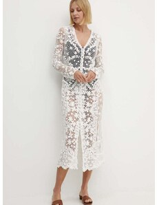 Bavlněné šaty Polo Ralph Lauren bílá barva, maxi, 211935162