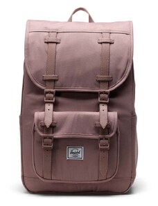 Batoh Herschel Little America Mid Backpack růžová barva, velký, hladký