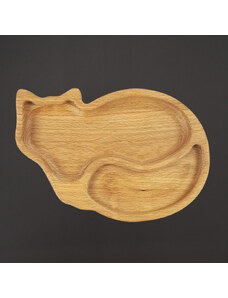 AMADEA Dřevěná miska kočka, masivní dřevo, velikost 21 cm, český výrobek