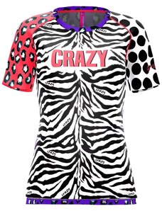 Dámské tričko Crazy Idea Mountain Flash Black/Zebra