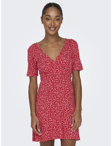 Only dámské šaty s překřížením ve výstřihu Verona červené