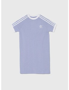 Dětské bavlněné šaty adidas Originals fialová barva, mini