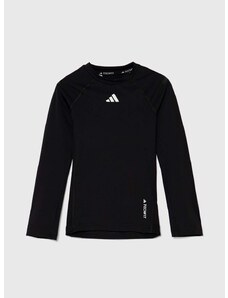 Dětské tričko s dlouhým rukávem adidas černá barva, s potiskem