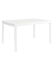 Bílý hliníkový zahradní rozkládací stůl Bizzotto Pelagius 135/270 x 90 cm