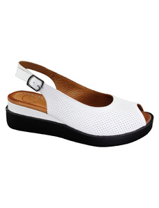 YO BY SHOEMAKER YO Dámské kožené bílé sandálky YO-037-738-02-WHITE-255