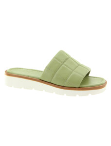 YO Dámské zelené kožené pantofle YO-022-35-454-GREEN-255