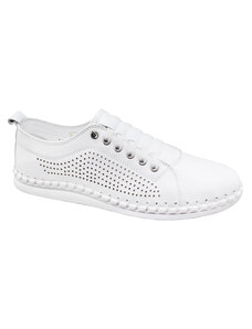 YO BY SHOEMAKER YO Dámské bílé kožené tenisky YO-064-6019-1-WHITE-245