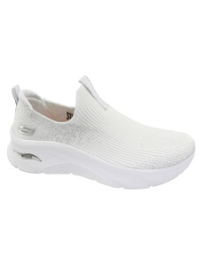 SKECHERS Dámské bílé textilní slip on 149689-WSL-845