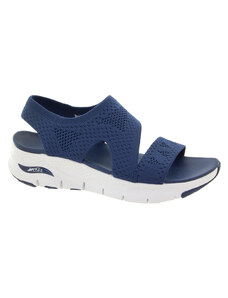 SKECHERS Dámské modré textilní sandály 119458-NVY-855
