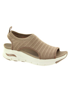 SKECHERS Dámské textilní béžové sandály 119346-MOC-855