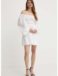 Bavlněné šaty Pinko bílá barva, mini, 103731 A1XP