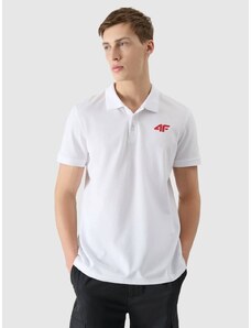 4F Pánské polo tričko regular - bílé