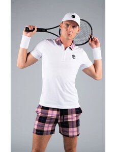 Pánské tričko Hydrogen Tartan Zipped Tech Polo White (Pink/Black) M