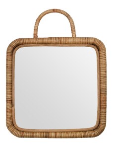 Ratanové závěsné zrcadlo Meraki Baki 28 x 28 cm