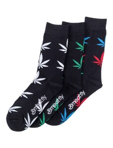 Meatfly ponožky Ganja Black socks - S19 Triple pack