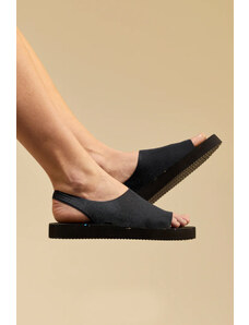 PLOVE Jednodílné sandály - černé