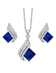 GRACE Silver Jewellery Stříbrná souprava šperků Swarovski Elements Marisa Sapphire