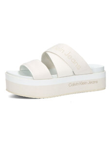 Calvin Klein dámské stylové pantofle na hrubé podrážce - bílé