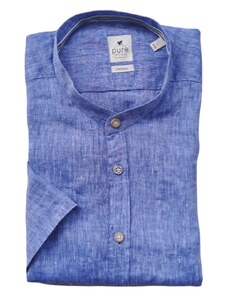 Pánská lněná košile Pure se stojáčkem modrá 3801_22620_110