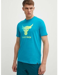 Tréninkové tričko Under Armour Project Rock zelená barva, s potiskem
