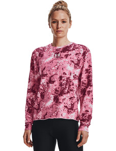 Dámská mikina Under Armour Rival Terry Print Crew Pace Pink