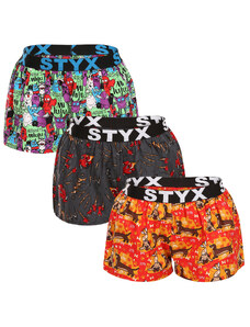 3PACK dámské trenky Styx art sportovní guma vícebarevné (3T15245)