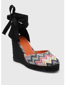 Espadrilky Missoni Eva 80 černá barva, na klínku, M25_001