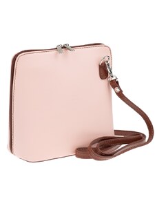 NovaKabelka.cz Kožená kabelka crossbody Grana Rosa Vecchia Marrone růžová