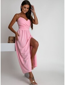 FASARDI Maxi šaty na ramínka, růžové