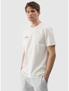 4F Pánské tričko s potiskem - krémové