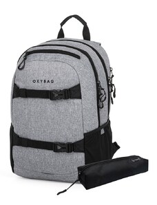 Oxybag (Karton P+P) Studentský batoh + etue OXY Sport Grey Melange