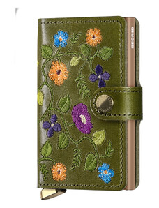 Secrid Premium Miniwallet Secrid Stitch Floral Olive