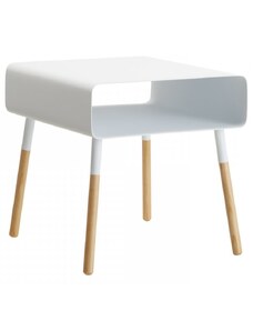 Bílý kovový odkládací stolek Yamazaki Plain 35 x 35 cm