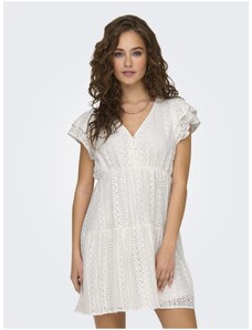 Bílé dámské krajkové šaty ONLY Helena - Dámské