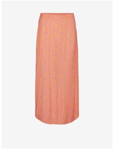 Růžovo-oranžová dámská květovaná maxi sukně Vero Moda Menny - Dámské