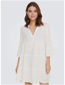 Bílé dámské basic šaty ONLY Thyra - Dámské