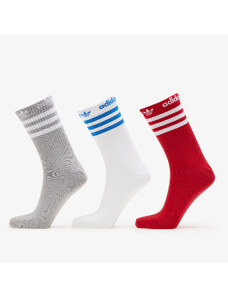 adidas Originals Pánské ponožky adidas Adicolor Crew Socks 3-Pack Mgh Solid Grey / White / Better Scarlet