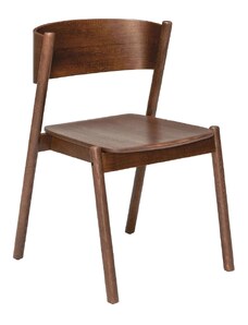 Hnědá dubová jídelní židle Hübsch Oblique