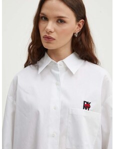 Bavlněná košile Dkny HEART OF NY bílá barva, relaxed, s klasickým límcem, D2B4A103