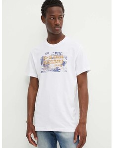 Bavlněné tričko G-Star Raw bílá barva, s potiskem, D24682-C506