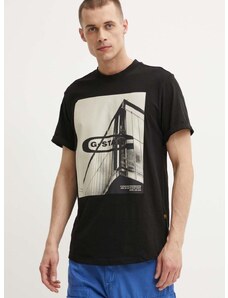 Bavlněné tričko G-Star Raw černá barva, s potiskem, D24683-C372