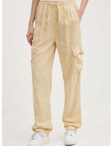 Kalhoty Pepe Jeans EVA dámské, béžová barva, kapsáče, high waist, PL211738