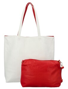 Dámská kabelka na rameno 2v1 bílo/červená - Herisson Hilaria bílá