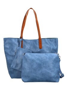 HERISSON Trendy dámská koženková kabelka 2v1 na rameno Ignáta, modrá