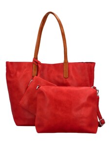 HERISSON Trendy dámská koženková kabelka 2v1 na rameno Ignáta, červená
