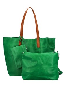 HERISSON Trendy dámská koženková kabelka 2v1 na rameno Ignáta, zelená