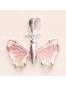 Nefertitis Turmalín motýl přívěsek stříbro Ag 925 LOT2 - 1,3 cm, 1,6 g